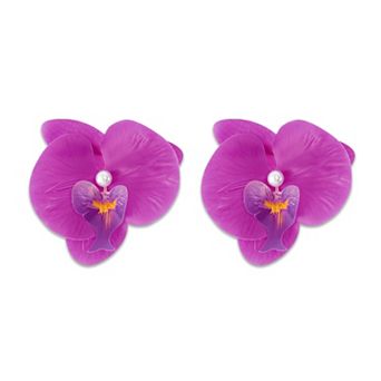 Phalaenopsis Faux Pearl Duckbill Clip for Women 2 pc