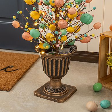 Glitzhome 36"H Easter Urn Porch Tree, 20 Warm White Lights with timer