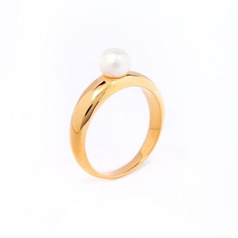 Belinda Jewelz 18k Gold Plated Vermeil Pearl Dome Statement Ring