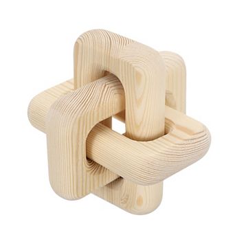 1 pc Wood Knot Decor, Chain Link Home Desktop Ornaments Hand Carved Decor Oval-Link for Living Room