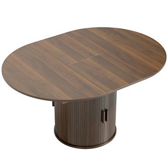 HOMCOM Extendable Dining Table, 60" Oval Kitchen Table for 6,