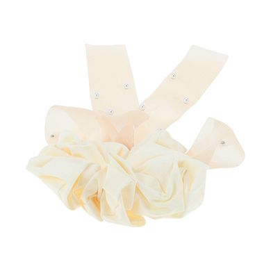 Mesh Ribbon Pearl Scrunchie 1 Pc