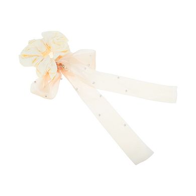 Mesh Ribbon Pearl Scrunchie 1 Pc