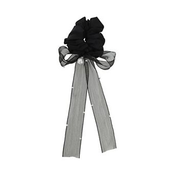 Mesh Ribbon Pearl Scrunchie 1 pc