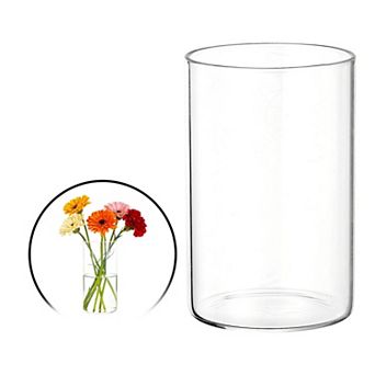 Clear Cylinder Vases 8oz, 4 Inch Tall Glass Flower Vase Floating Candle Holder for Bouquet Decor