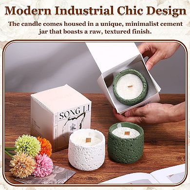 Scented Candle Jar for Home, Natural Soy Wax Cement Jar Large Home Decor Scented Candles