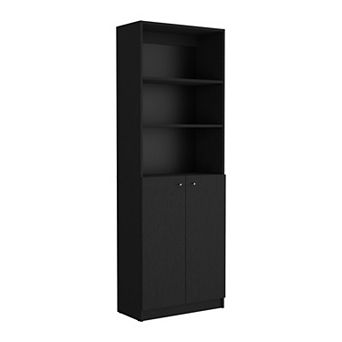 Vinton 2-Door Bookcase with Upper Shelves