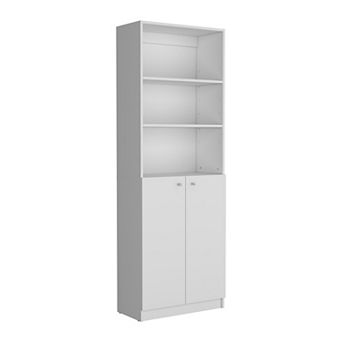 Vinton 2-Door Bookcase with Upper Shelves
