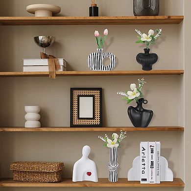 Ceramic Modern Flower Vase, Body Shape Art Ceramic Statues Centerpiece Ornament for Home Decor