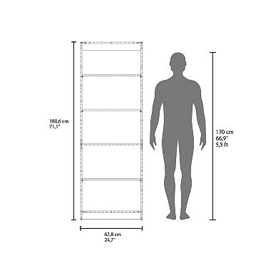 Vinton 4-Tier Bookcase with Modern Storage for Books and Decor