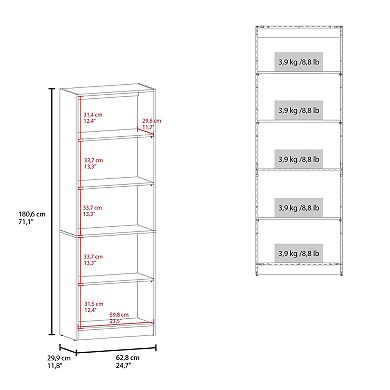 Vinton 4-Tier Bookcase with Modern Storage for Books and Decor