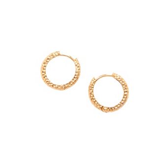 Belinda Jewelz 18k Gold Plated Vermeil Hammered Small Huggie Hoop Earrings