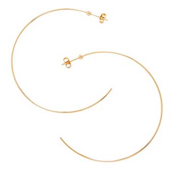 Belinda Jewelz 18k Gold Plated Vermeil Thin Large Hoop Earrings