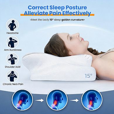 Ergonomic Contour Memory Foam Pillow for Neck Support