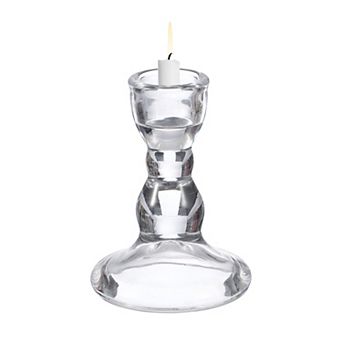 Vintage Crystal Candle Holder, French Nordic Diamond Glass Tealight Holder for Centerpiece Tabletop