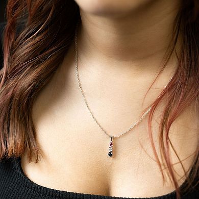 Belinda Jewelz Sterling Silver Patriotic Gemstone Pendant Necklace