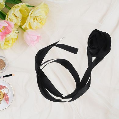 Satin Rose Tie Choker Necklace 1 Pc