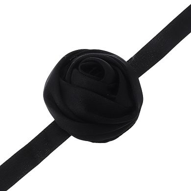Satin Rose Tie Choker Necklace 1 Pc
