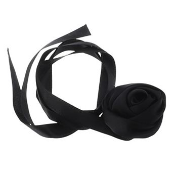 Satin Rose Tie Choker Necklace 1 pc