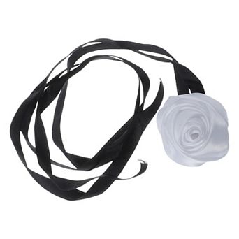 Satin Rose Tie Choker Necklace 1 pc