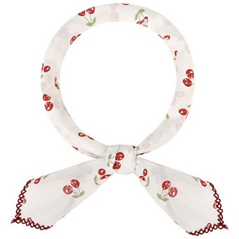 Women's Cherry Pattern Scarf, 26.7''X26.7'' Square Cotton Neckerchief Scarves for Spring Costume
