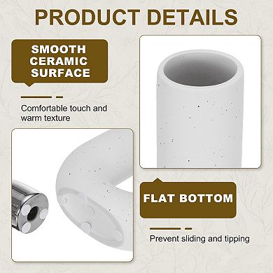Ceramic Modern Flower Vase, U-Shape Art Ceramic Statues Centerpiece Ornament for Home Decor, White