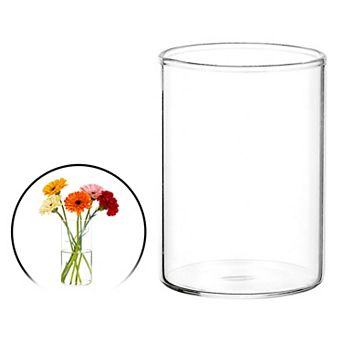 Clear Cylinder Vases 3oz, 3 Inch Tall Glass Flower Vase Floating Candle Holder for Bouquet Decor