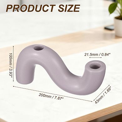 Ceramic Candle Holder, 7.9x1.7x3.9" Decorative Candle Display Holder Centerpiece Decoration, Purple