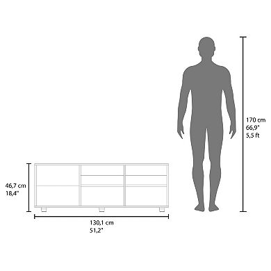 Penndel Tv Stand, 1 Door, 4 Shelves, 55" TV Capacity