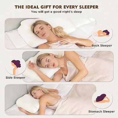 Memory Foam Pillow for Neck Pain Relief, Adjustable Orthopedic Support, Side/Back Sleepers
