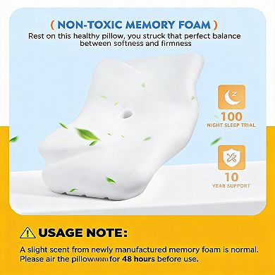 Memory Foam Pillow for Neck Pain Relief, Adjustable Orthopedic Support, Side/Back Sleepers