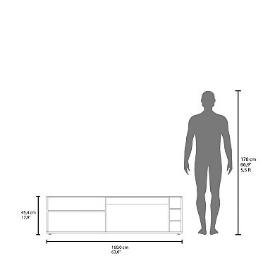 Weir Tv Stand, 6 Shelves, 60" TV Capacity,