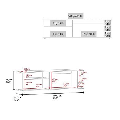 Weir Tv Stand, 6 Shelves, 60" TV Capacity,