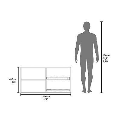 Oceana 120 Wall Cabinet, Four Doors, Two Cabinets, Two Shelves