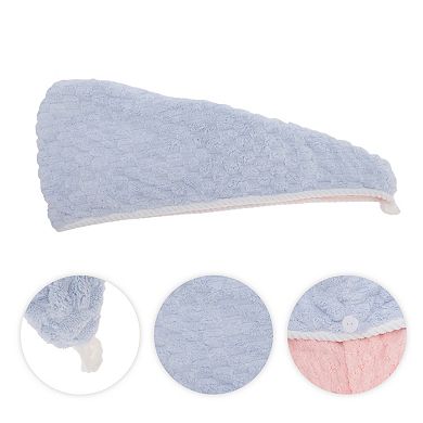 1 Pc Water-absorbent Double Layer Hair Towel for Bathroom Hotel