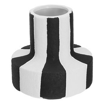Black and White Striped Vase, Black White Minimalist Home Decor Desktop Ornaments for Desk Shelf