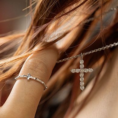 Belinda Jewelz Vintage Sterling Silver Cross Pendant Necklace