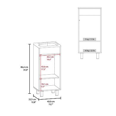 Yorkana Bathroom Vanity, 1 Door, 4 Legs