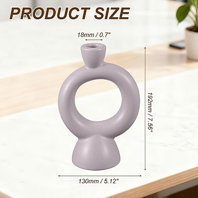 Ceramic Candle Holder, 5.1x3.2x7.6" Decorative Candle Display Holder Centerpiece Decoration, Purple