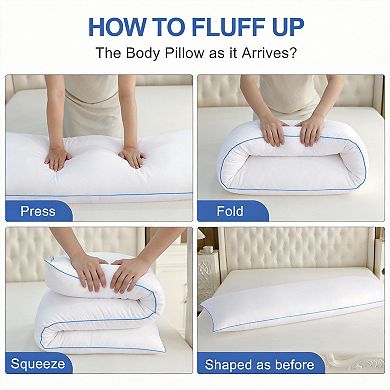 Memory Foam Body Pillow for Adults - Soft, Supportive, & Adjustable