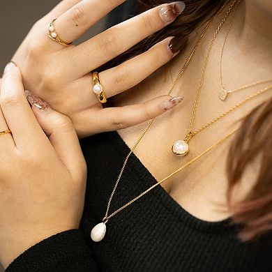 Belinda Jewelz 18k Gold Plated Vermeil Pearl Dome Statement Ring