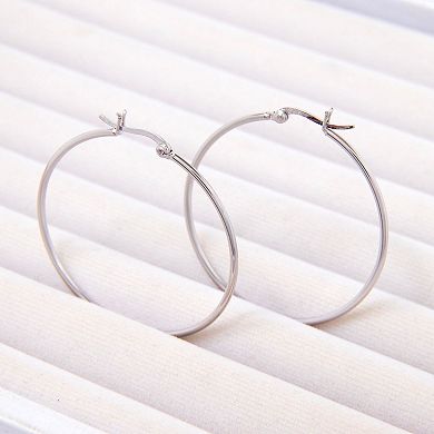 Belinda Jewelz Polished Sterling Silver Hoop Earrings