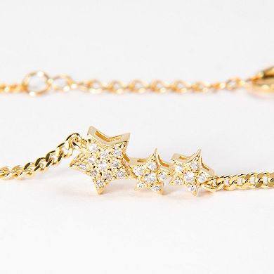 Belinda Jewelz 18k Gold Plated Vermeil CZ Constillation Adjustable Bracelet