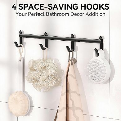 6-Piece Rustproof Shower Organizer Set with Adhesive Pads