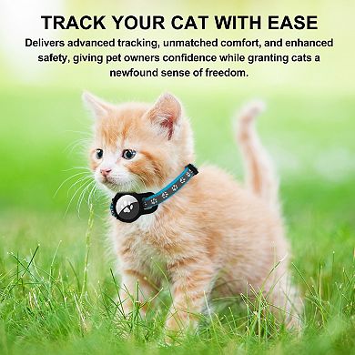 Reflective Collar with Bell Breakaway Cat Collar Holder for AirTag 1Pc