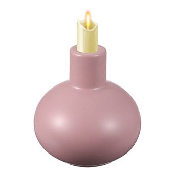 Ceramic Candle Holder, 4.3x4.3x4.7" Decorative Candle Display Holder Centerpiece Decoration, Purple