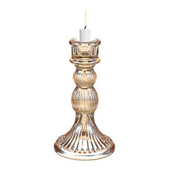 Vintage Crystal Candle Holder, French Nordic Diamond Glass Tealight Holder for Home Tabletop Accent