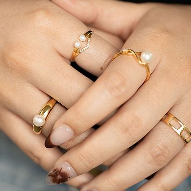 Belinda Jewelz 18k Gold Plated Vermeil Pearl Dome Statement Ring