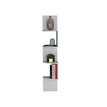 Roy Corner Floating Shelf, Modern 4 tier Display