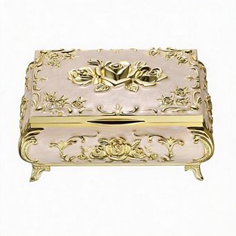 Vintage Zinc Alloy Jewelry Box with Velvet Lining